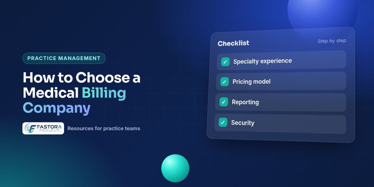 Illustration for the Fastora guide: How to Choose a Medical Billing Company