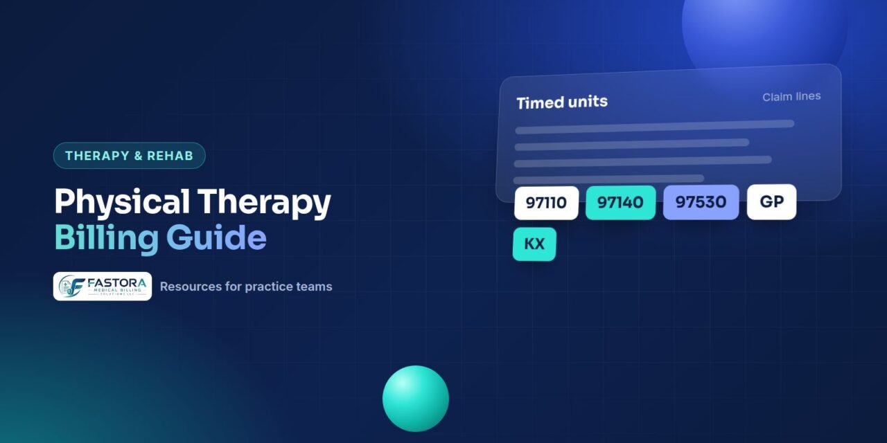 Illustration for the Fastora guide: Physical Therapy Billing Guide: Timed Codes, Units and Modifiers