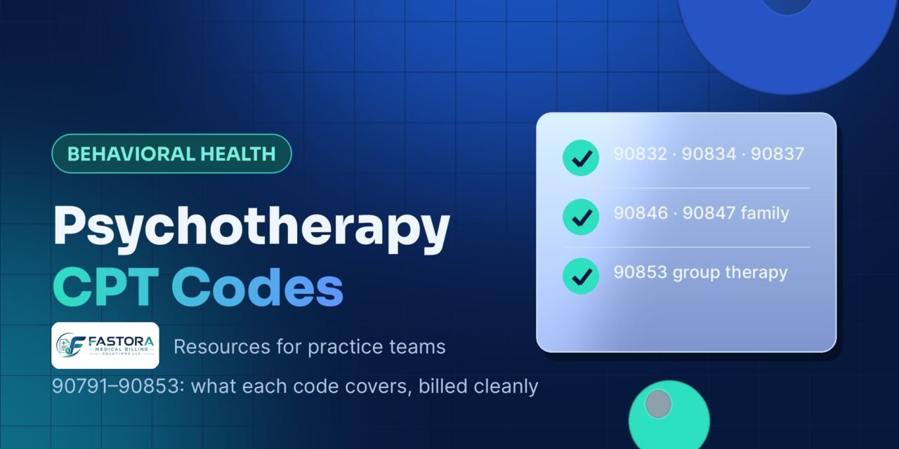 Psychotherapy CPT Codes (90791–90853): What Each Code Covers and How to Bill It