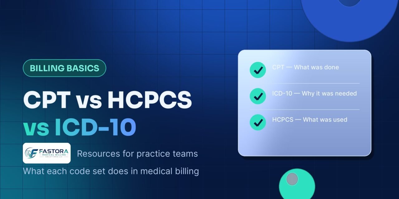 CPT vs HCPCS vs ICD-10: What Each Code Set Does in Medical Billing