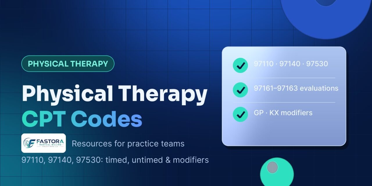Physical Therapy CPT Codes (97110, 97140, 97530 and More): A Billing Guide