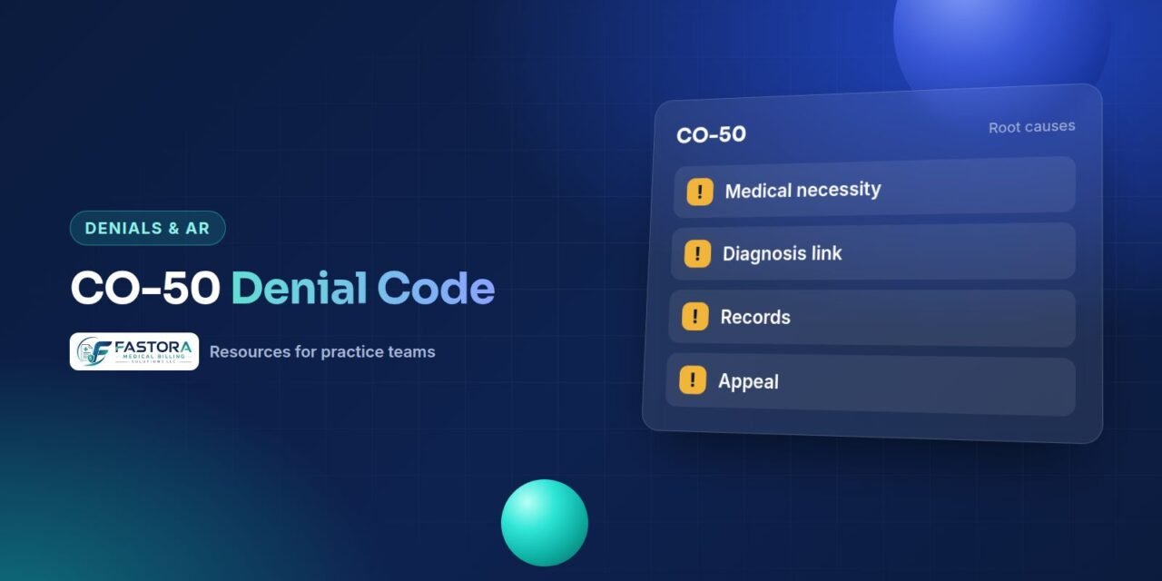 Illustration for the Fastora guide: CO-50 Denial Code: Medical Necessity Denials and Appeals
