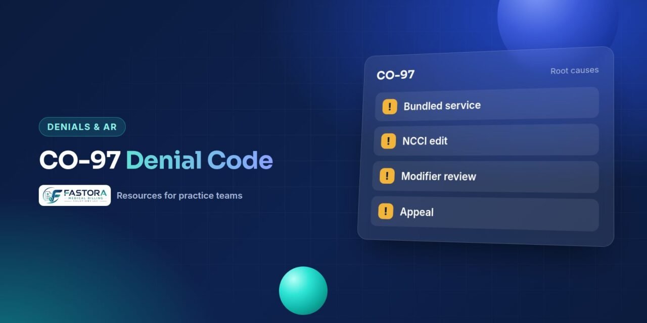 Illustration for the Fastora guide: CO-97 Denial Code: Bundled Services and How to Respond