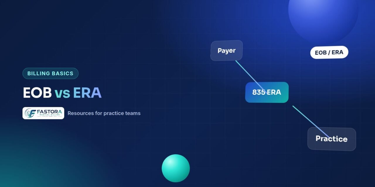 Illustration for the Fastora guide: EOB vs ERA: What's the Difference?