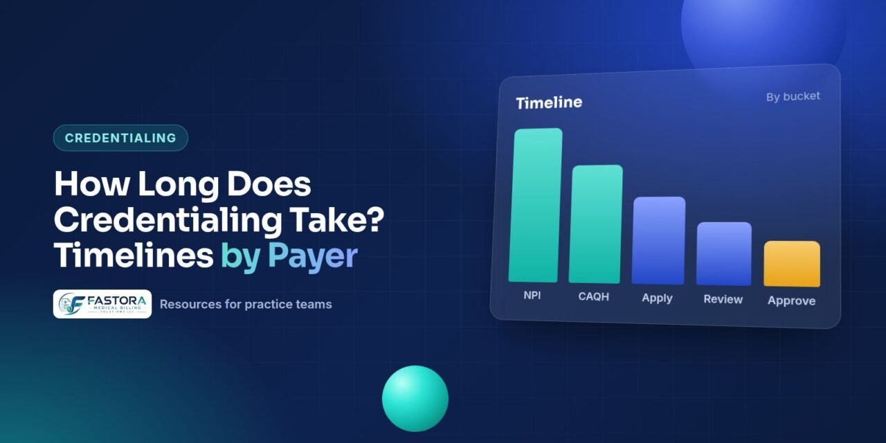 Illustration for the Fastora guide: How Long Does Credentialing Take? Timelines by Payer