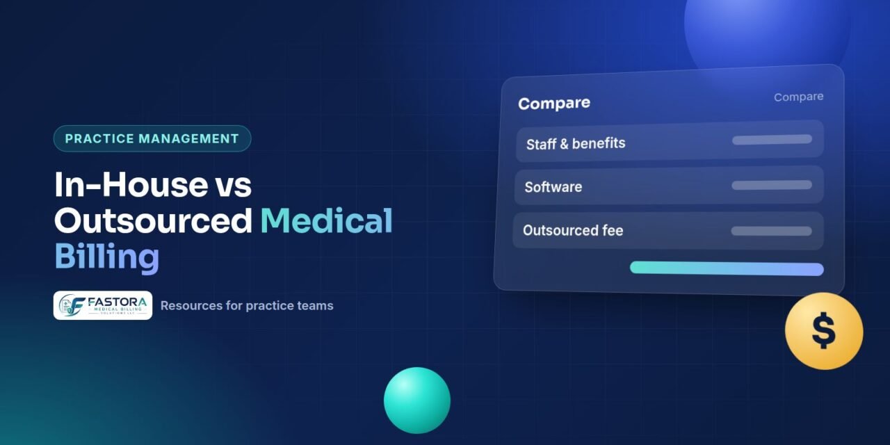 Illustration for the Fastora guide: In-House vs Outsourced Medical Billing