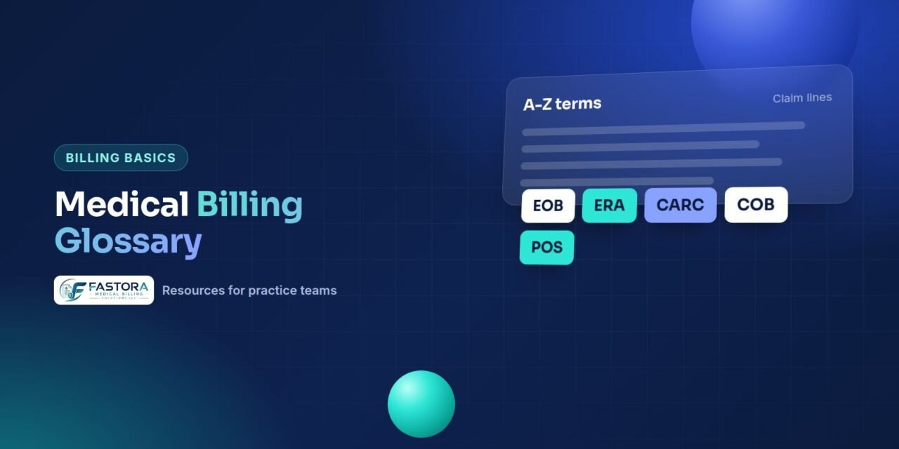 Illustration for the Fastora guide: Medical Billing Glossary