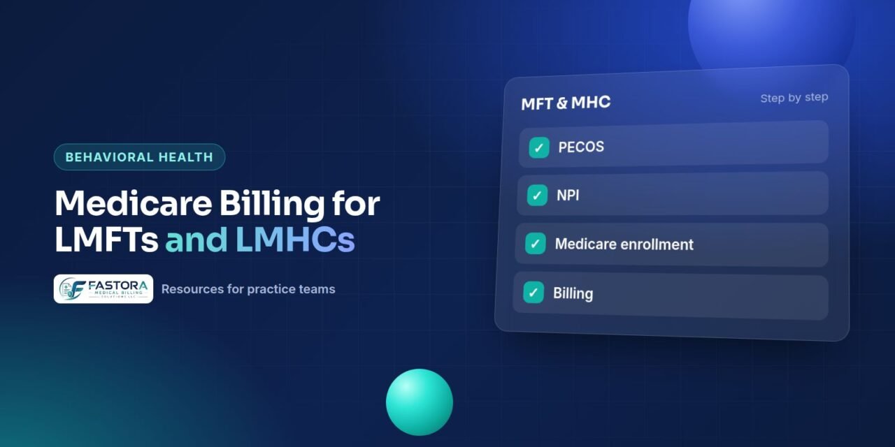 Illustration for the Fastora guide: Medicare Billing for LMFTs and LMHCs
