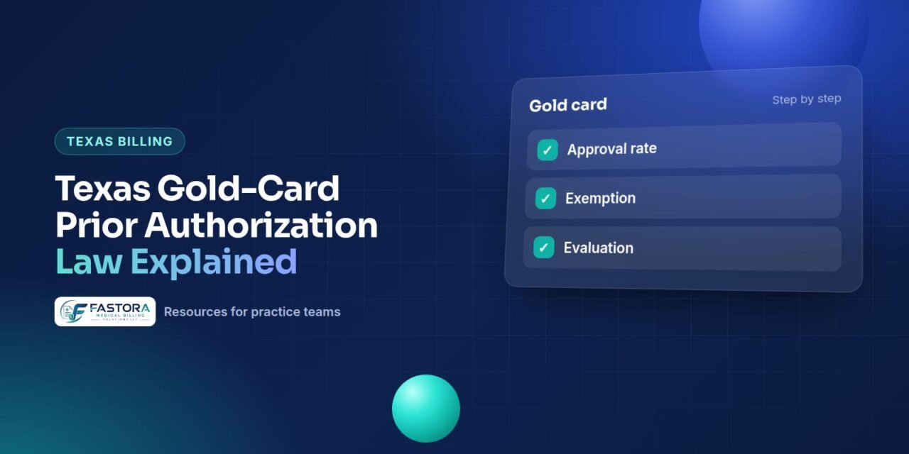 Illustration for the Fastora guide: Texas Gold-Card Prior Authorization Law Explained
